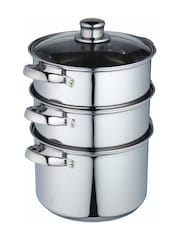 Kitchencraft Silver Stainless Steel Three Tier Steamer Durable - Image 2 of 4