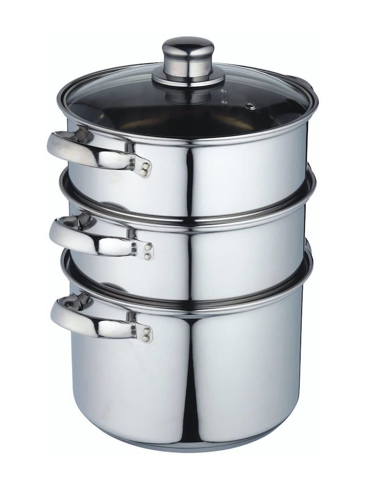 Kitchencraft Silver Stainless Steel Three Tier Steamer Durable - Image 2 of 4