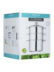 Kitchencraft Silver Stainless Steel Three Tier Steamer Durable - Image 4 of 4