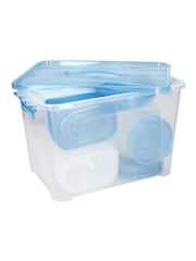 Kitchencraft Set of 50 Blue Plastic Reusable Meal Prep Container - Image 4 of 6