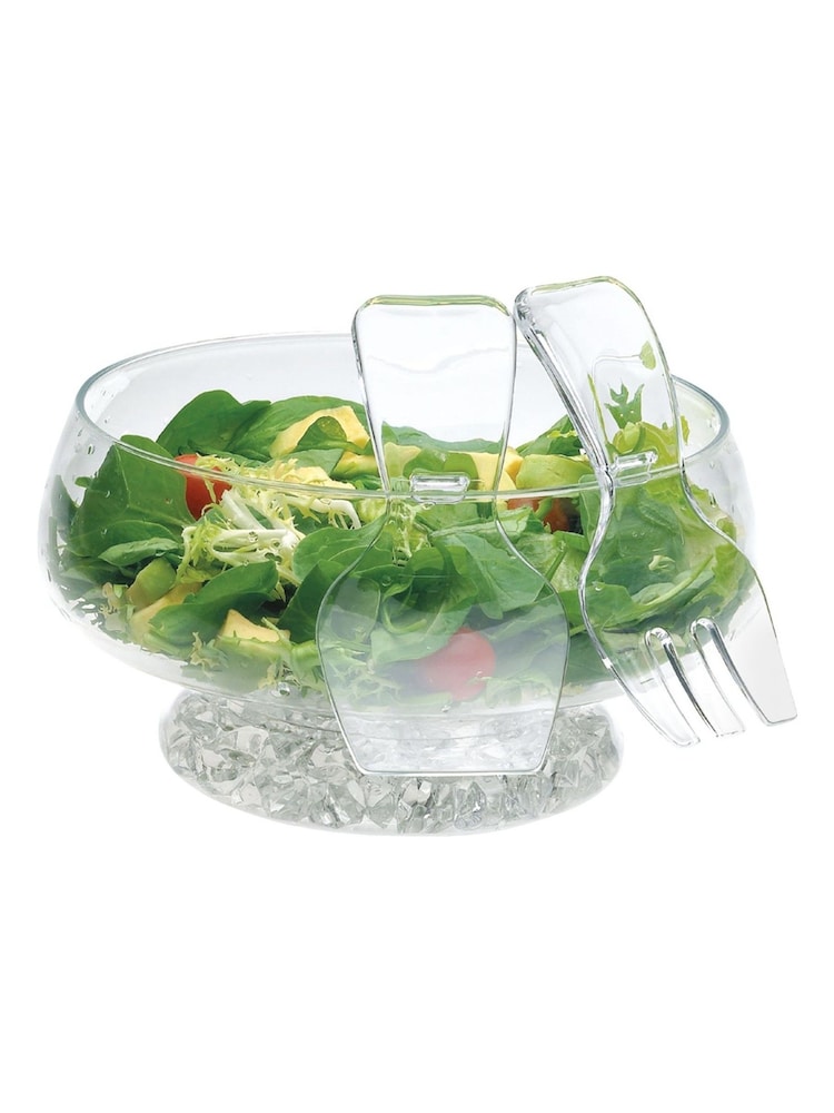 Kitchencraft Plastic Iced Salad Bowl with Servers - Bild 2 von 5