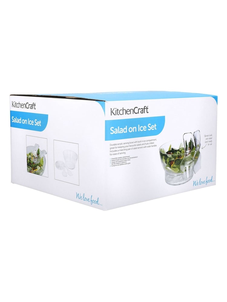 Kitchencraft Plastic Iced Salad Bowl with Servers - Bild 5 von 5