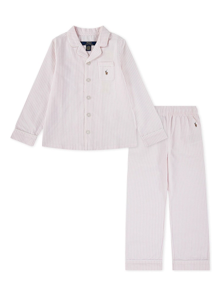 Polo Ralph Lauren Pink 100% Cotton Long Sleeve Pyjamas Top and Bottoms Set - Image 1 of 4