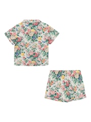 Polo Ralph Lauren Green 100% Cotton Floral T-Shirt and Shorts Pyjamas Set - Image 2 of 2