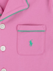 Polo Ralph Lauren Pink 100% Cotton Floral T-Shirt and Shorts Pyjamas Set - Image 5 of 5