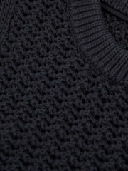 Reiss Navy Bryant Cotton-Blend Crochet Vest - Image 7 of 7