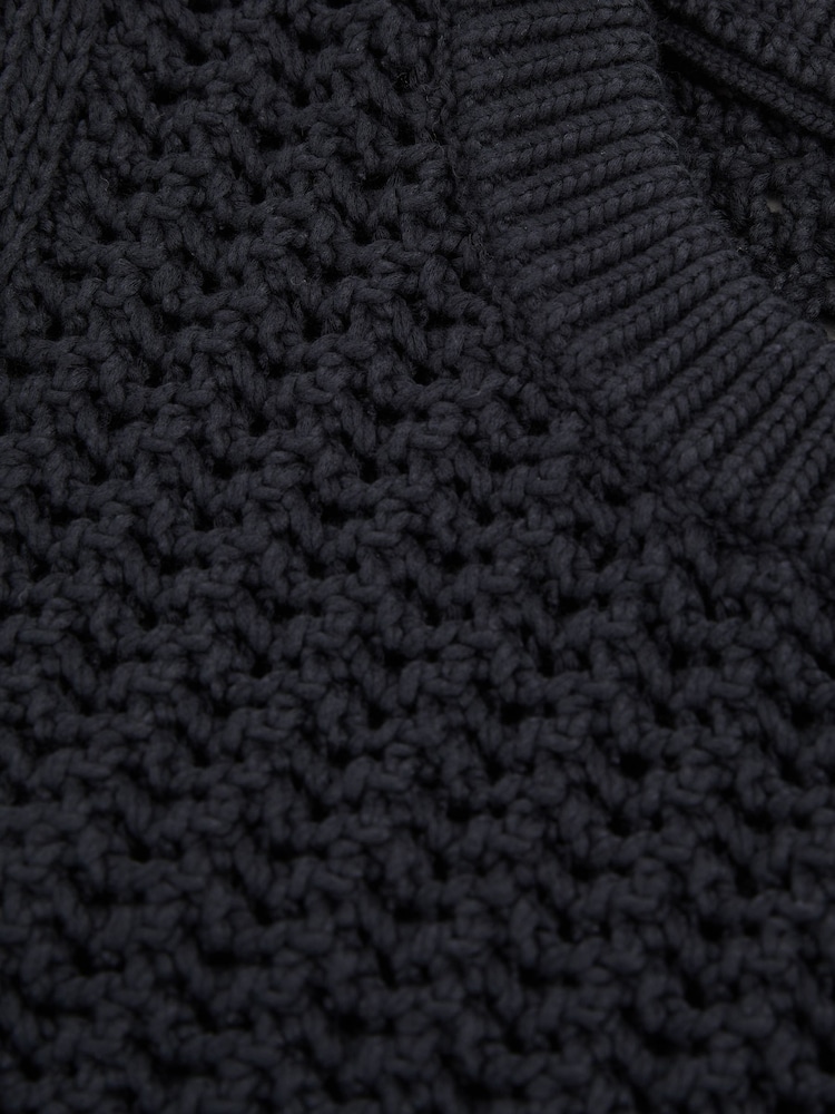 Reiss Navy Bryant Cotton-Blend Crochet Vest - Image 7 of 7