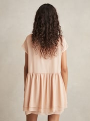 Reiss Pale Pink Minerva Tiered Mini Dress - Image 4 of 5