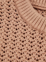 Reiss Soft Camel Bryant Cotton-Blend Crochet Vest - Image 6 of 6