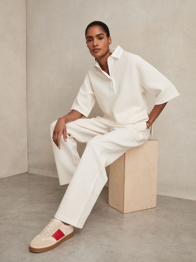 Reiss Neutral Lizzie Woven Low-Top Trainers - Image 2 of 5