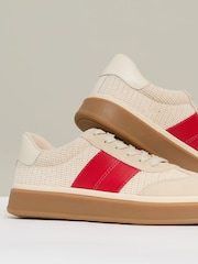 Reiss Neutral Lizzie Woven Low-Top Trainers - Image 5 of 5