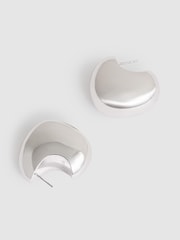 Reiss Silver Tone Calla Curve Scoop Earrings - Image 3 of 4