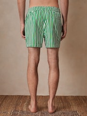 Reiss Green/White Corva Reiss | Ché Stripe Swim Shorts - Image 6 of 7