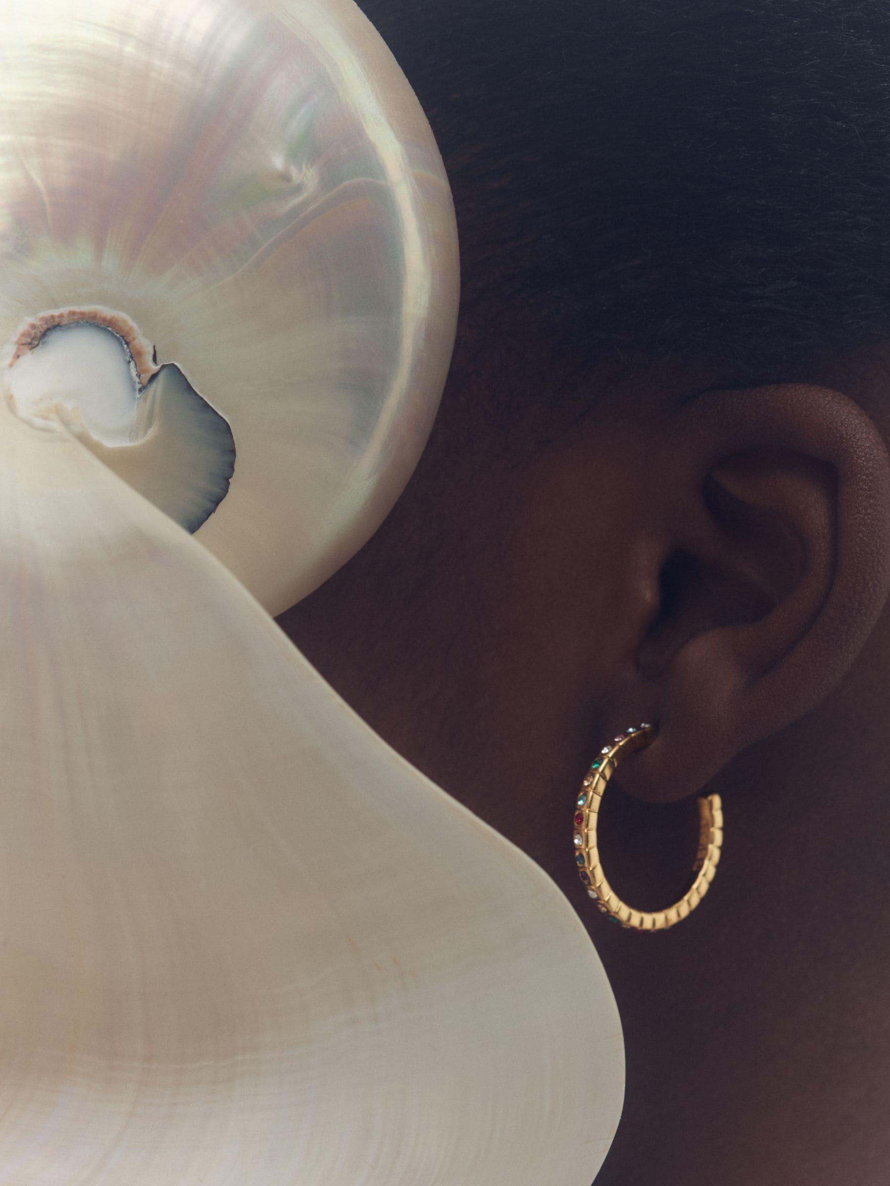 Reiss Gold Tone Crystal Hoop Earrings In Gold