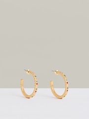 Reiss Gold Tone Sade Crystal Hoop Earrings - Image 2 of 4