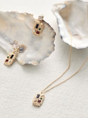 Reiss Gold Tone Skylar Crystal Rectangle Pendant Necklace - Image 4 of 6