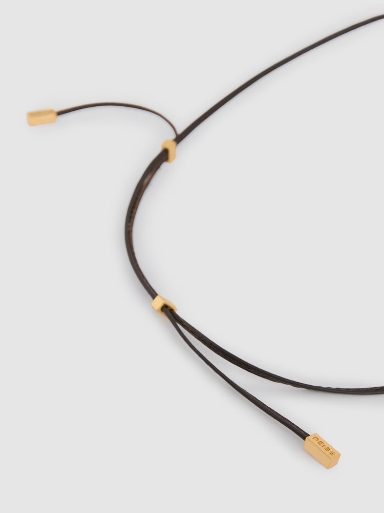 Reiss Gold Tone Momo Molten Link Pendant Necklace - Image 5 of 5