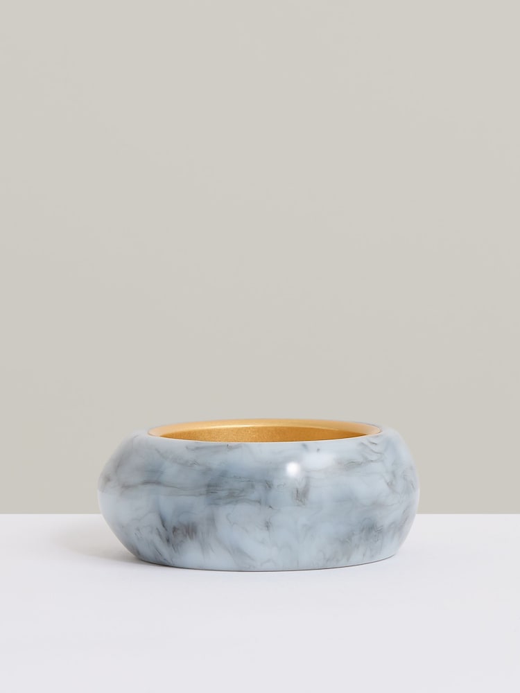 Reiss Gold Tone Ciara Curve Marble Bangle - Image 1 of 3
