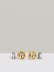 Reiss Grey Micro Curve Studs Earrings 2 Pack - Image 1 of 3