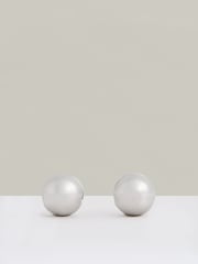 Reiss Silver Tone Pollie Polished Ball Huggie Earrings - Image 1 of 4