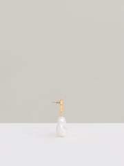 Reiss Gold Tone Maya Molten Faux-Pearl Drop Earrings - Image 4 of 4