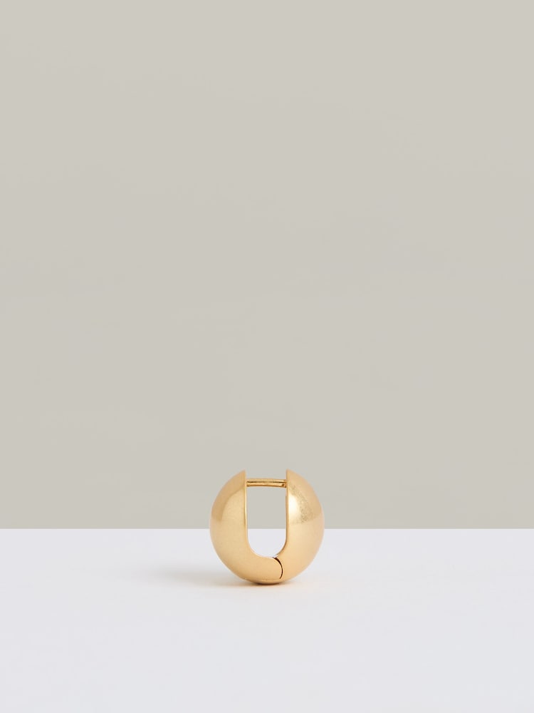 Reiss Gold Pollie Polished Ball Huggie Earrings - Image 4 of 4