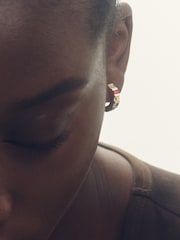 Reiss Gold Tone Sadie Crystal Huggie Earrings - Image 2 of 4