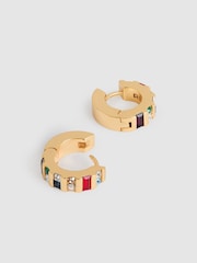Reiss Gold Tone Sadie Crystal Huggie Earrings - Image 3 of 4