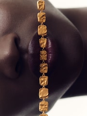 Reiss Gold Tone Mila Molten Square Necklace - Image 1 of 4