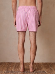 Reiss Pink/White Corva Reiss | Ché Stripe Swim Shorts - Image 7 of 9