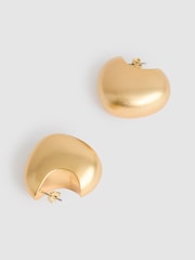 Reiss Gold Tone Calla Curve Scoop Earrings - Image 3 of 4