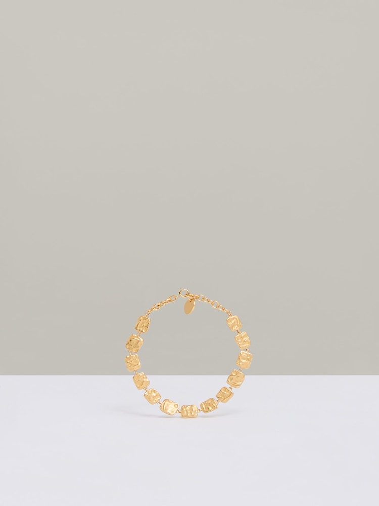 Reiss Gold Tone Millie Molten Square Bracelet - Image 2 of 4