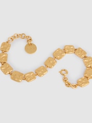 Reiss Gold Tone Millie Molten Square Bracelet - Image 3 of 4