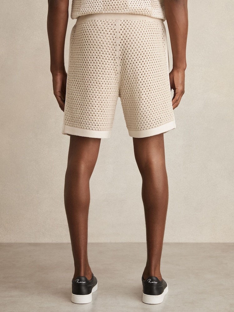 Taupe/Off White - Вязаные шорты из хлопка и Blend Reiss - Изображение 5 из 5 Taupe/Off White - Вязаные шорты из хлопка и Blend Reiss - Изображение 5 из 5