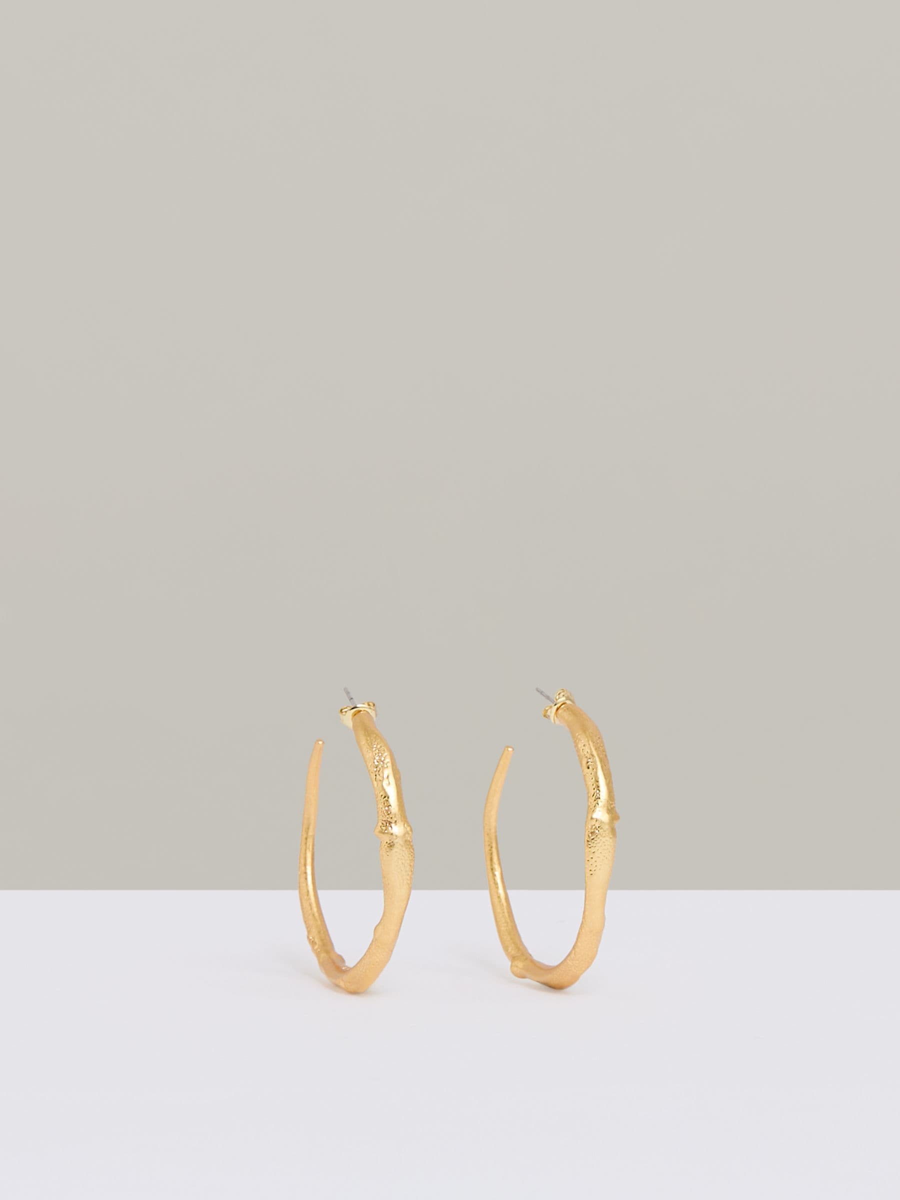 Reiss Gold Tone Molten Hoop Earrings In Gold