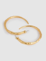 Reiss Gold Tone Molly Molten Hoop Earrings - Image 4 of 4