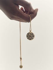 Reiss Gold Tone Skye Crystal Coin Pendant Necklace - Image 2 of 4