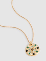 Reiss Gold Tone Skye Crystal Coin Pendant Necklace - Image 4 of 4