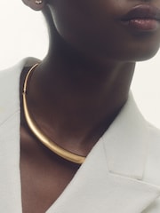 Reiss Gold Tone Poppy Polished Curve Choker - Image 1 of 4