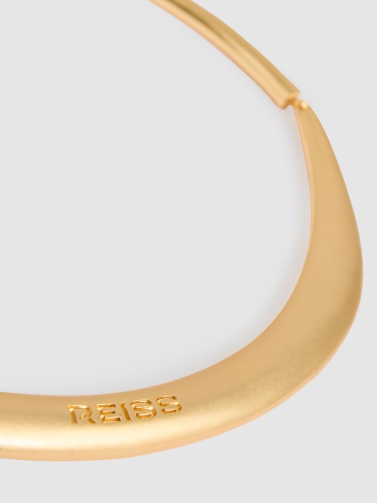 Reiss Gold Tone Poppy Polished Curve Choker - Image 4 of 4