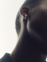 Reiss Silver Tone Sadie Crystal Huggie Earrings - Image 2 of 4