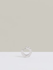 Reiss Silver Tone Sadie Crystal Huggie Earrings - Image 4 of 4