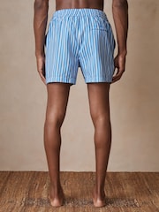 Reiss Blue/White Corva Reiss | Ché Stripe Swim Shorts - Image 5 of 6