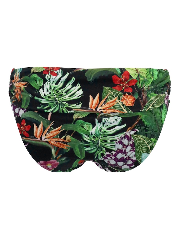 Pour Moi Black Tropical Roll Top Palermo Bikini Bottoms - Image 4 of 4 Pour Moi Black Tropical Roll Top Palermo Bikini Bottoms - Image 4 of 4