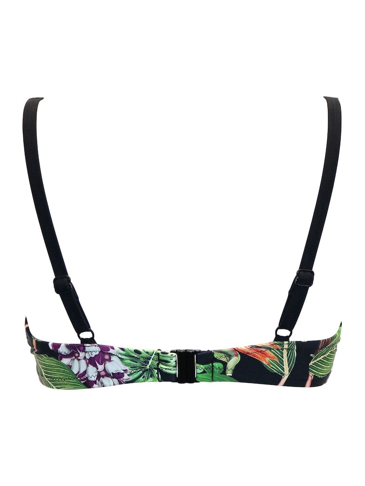 Zwart met tropisch motief - Pour Moi Palermo bikinitop - Image 4 of 4