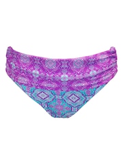 Pour Moi Blue/Purple Roll Top Venice Beach Bikini Brief - Image 3 of 4