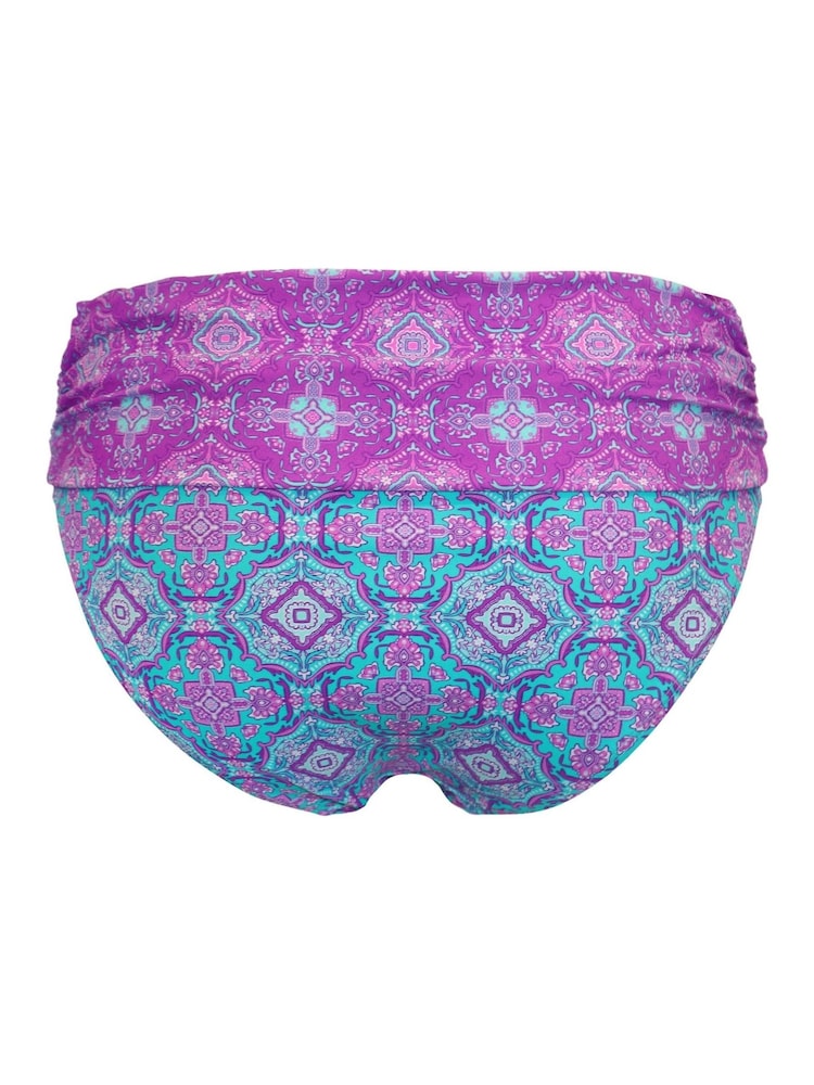 Pour Moi Blue/Purple Roll Top Venice Beach Bikini Brief - Image 4 of 4
