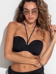 Pour Moi Black Padded Santa Cruz Bikini Top - Image 1 of 4