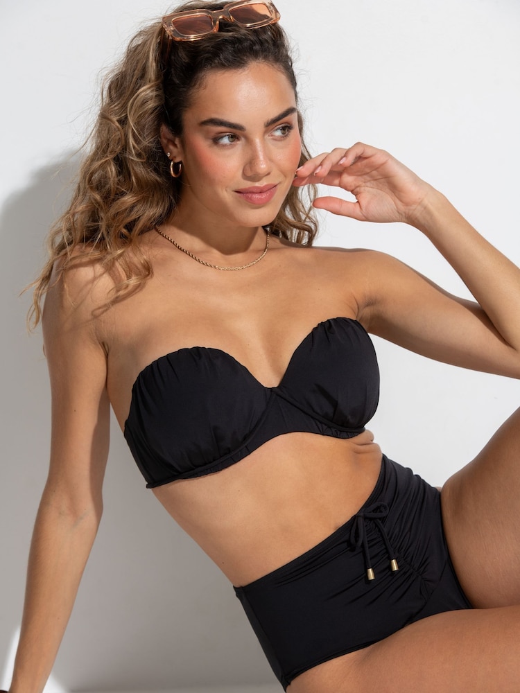 Pour Moi Black Padded Santa Cruz Bikini Top - Image 2 of 4
