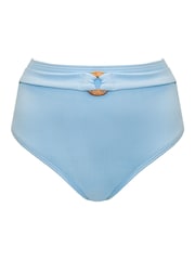 Blauw - Pour Moi Cali Ribbed Texture High-Waist Belted Control Bikini Briefs - Image 3 of 4